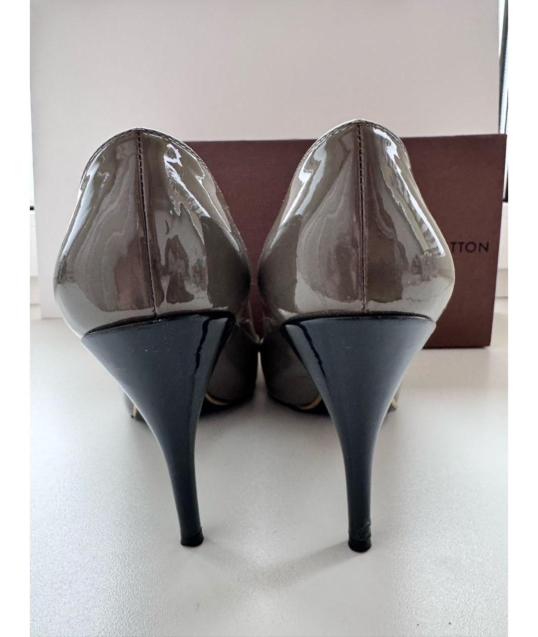 LOUIS VUITTON Серые туфли из лакированной кожи, фото 3