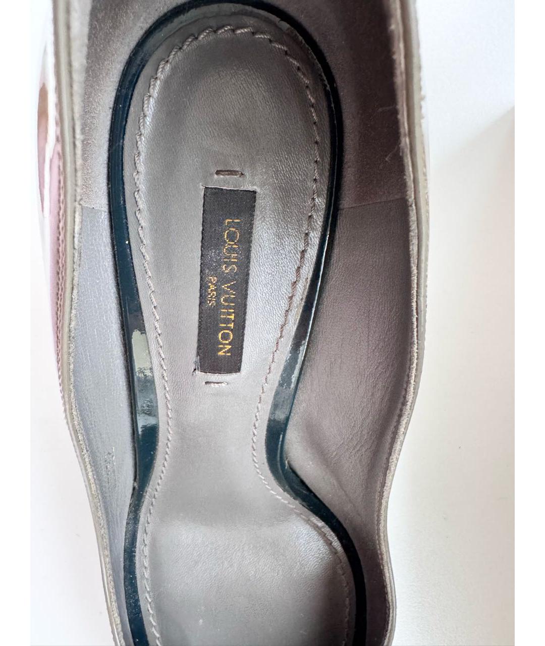 LOUIS VUITTON Серые туфли из лакированной кожи, фото 8