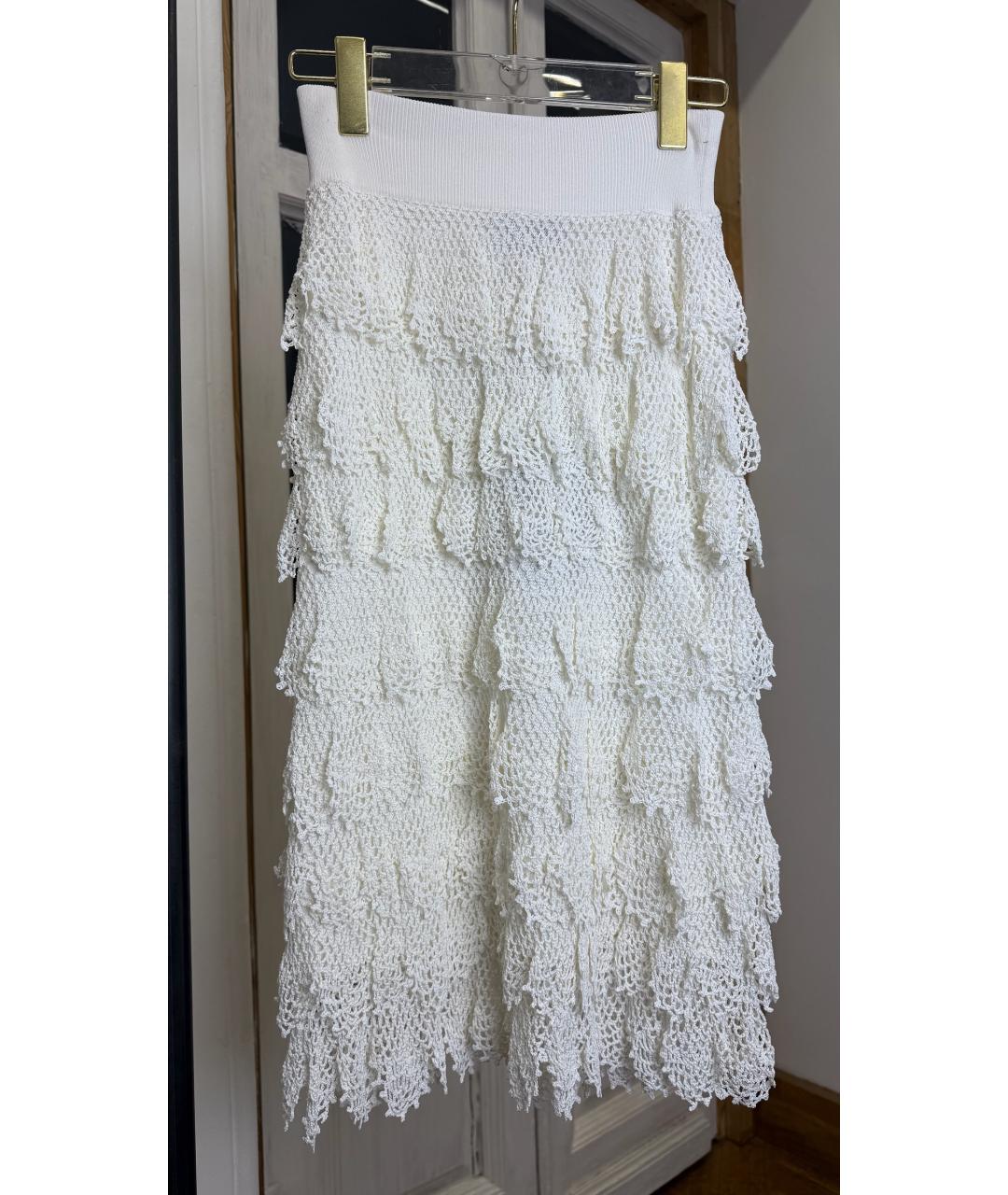DOLCE&GABBANA Белая вискозная юбка макси, фото 6