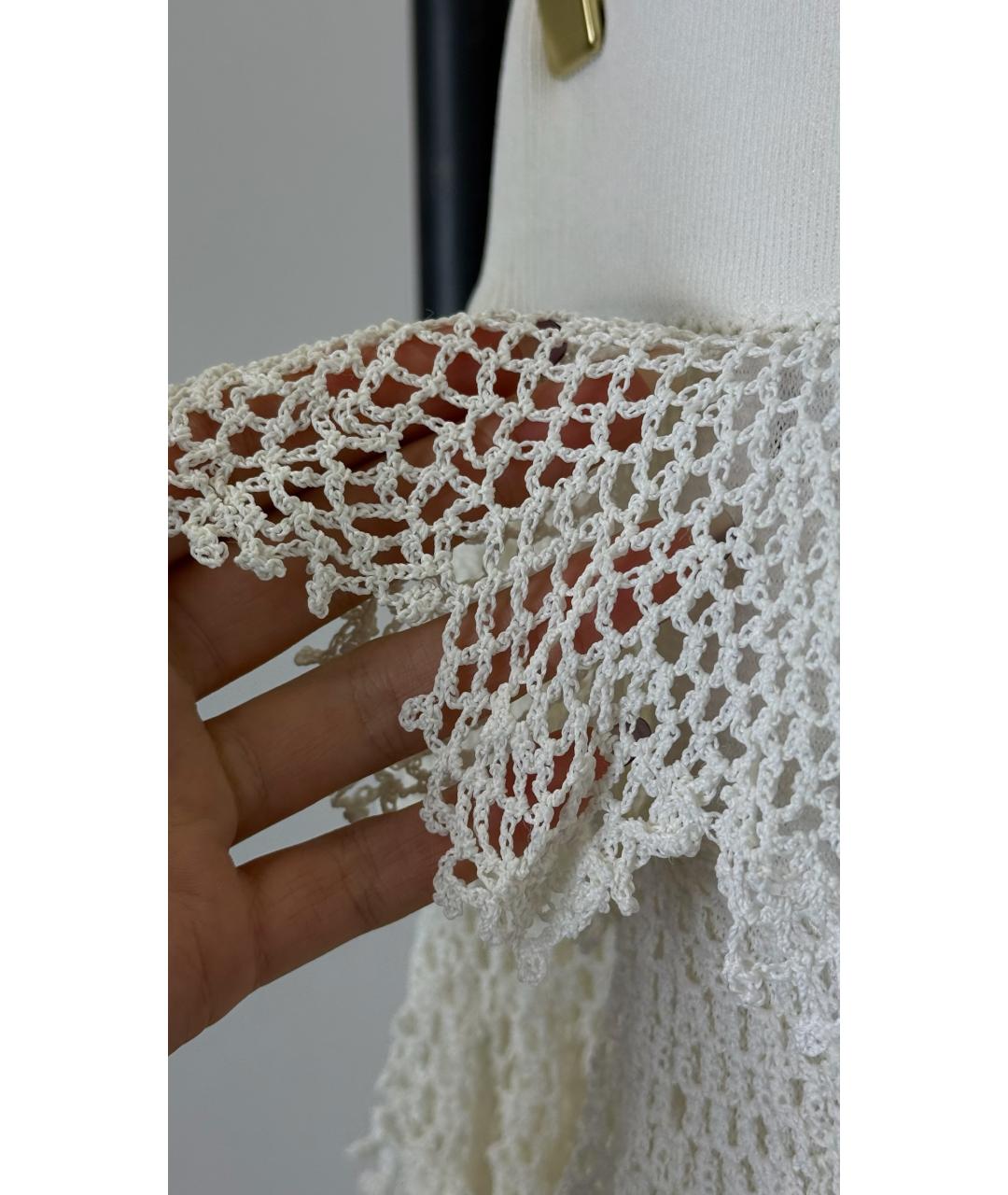 DOLCE&GABBANA Белая вискозная юбка макси, фото 5