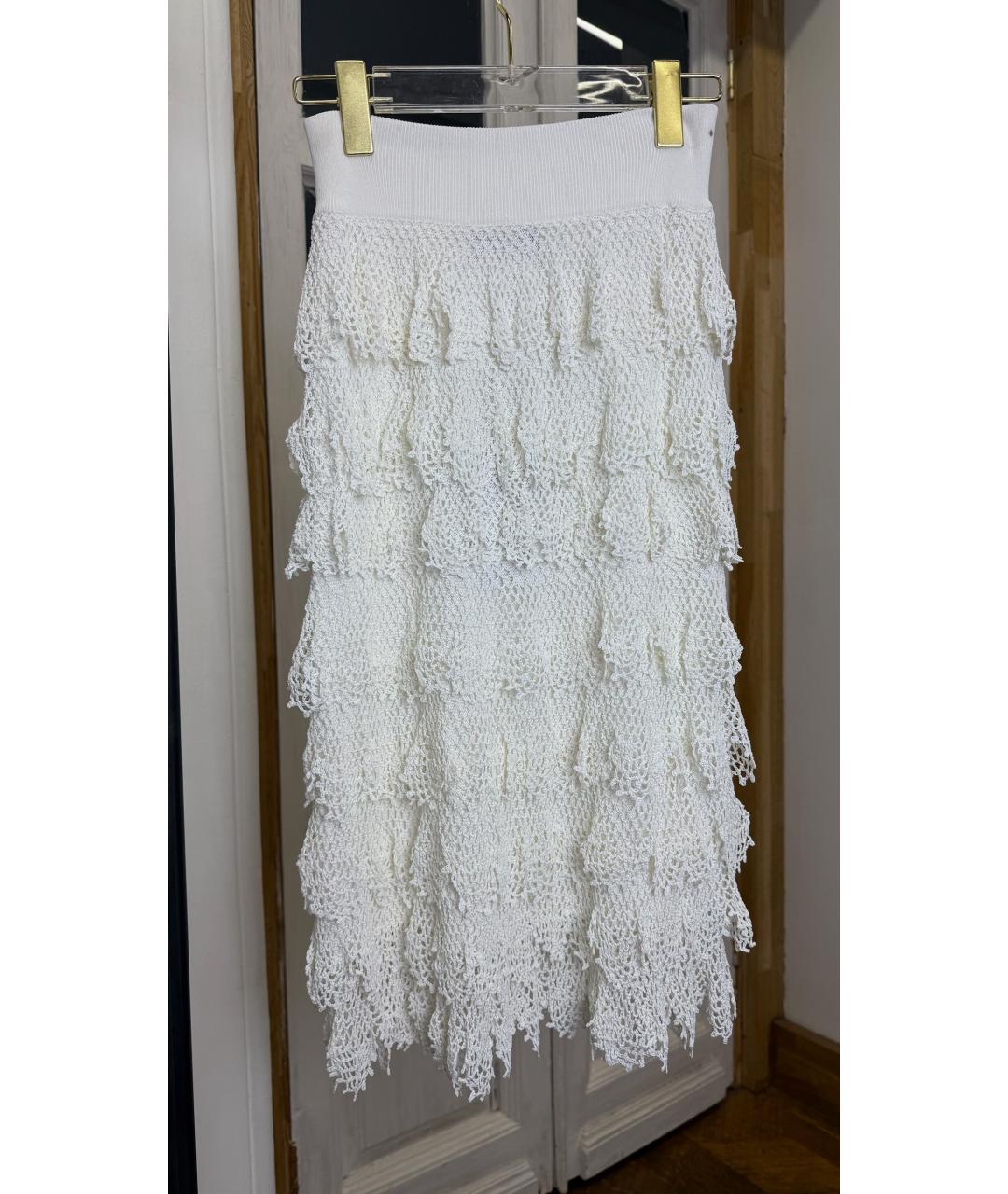 DOLCE&GABBANA Белая вискозная юбка макси, фото 2