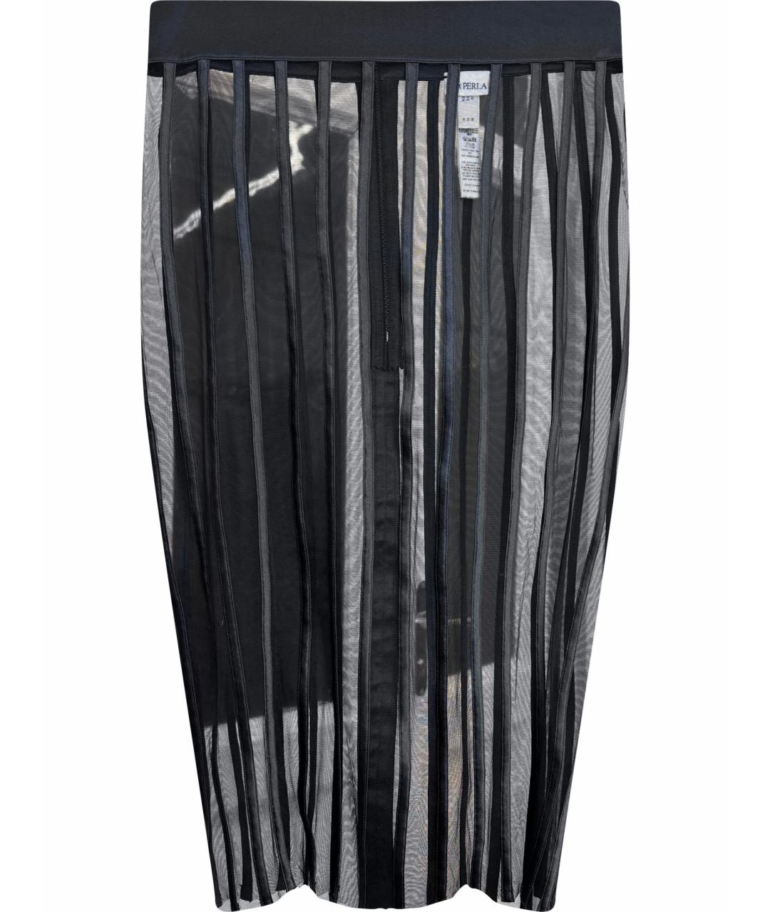 LA PERLA Черная шелковая юбка макси, фото 1