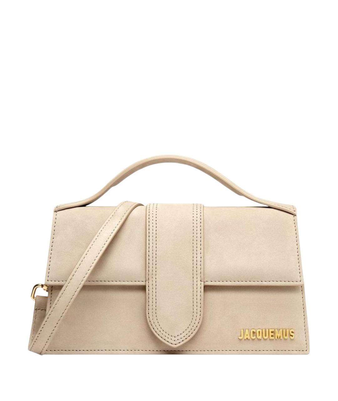 JACQUEMUS Бежевая кожаная сумка через плечо, фото 1