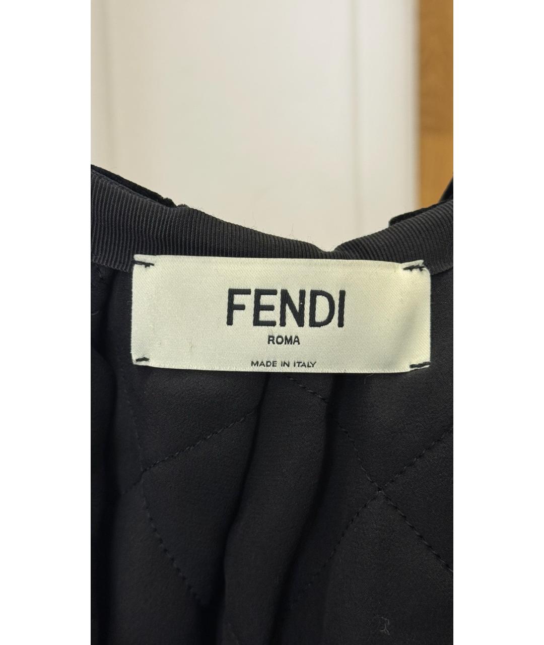 FENDI Черная бархатная юбка мини, фото 3
