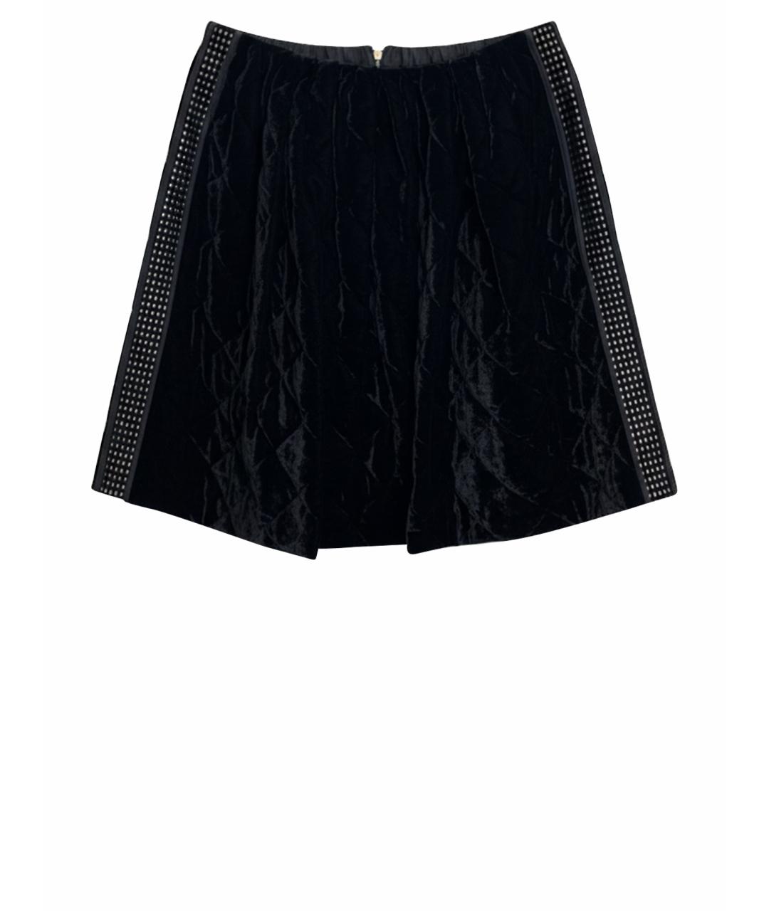 FENDI Черная бархатная юбка мини, фото 1