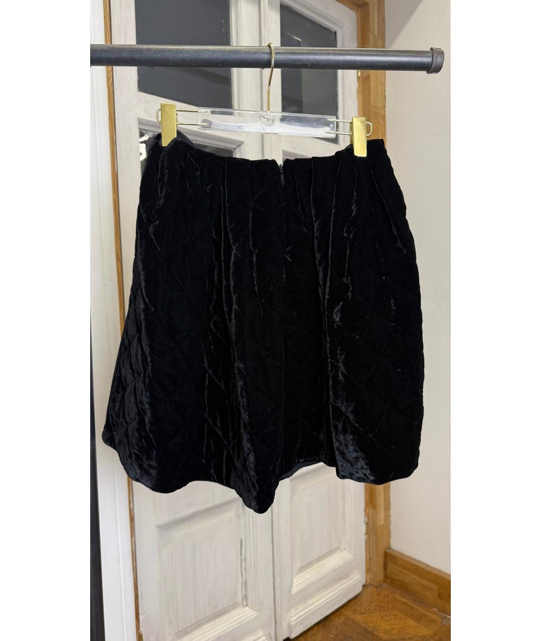 FENDI Черная бархатная юбка мини, фото 2