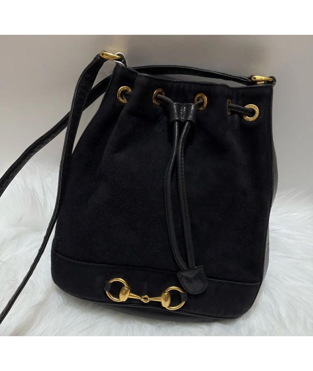 GUCCI Черная замшевая сумка через плечо, фото 2