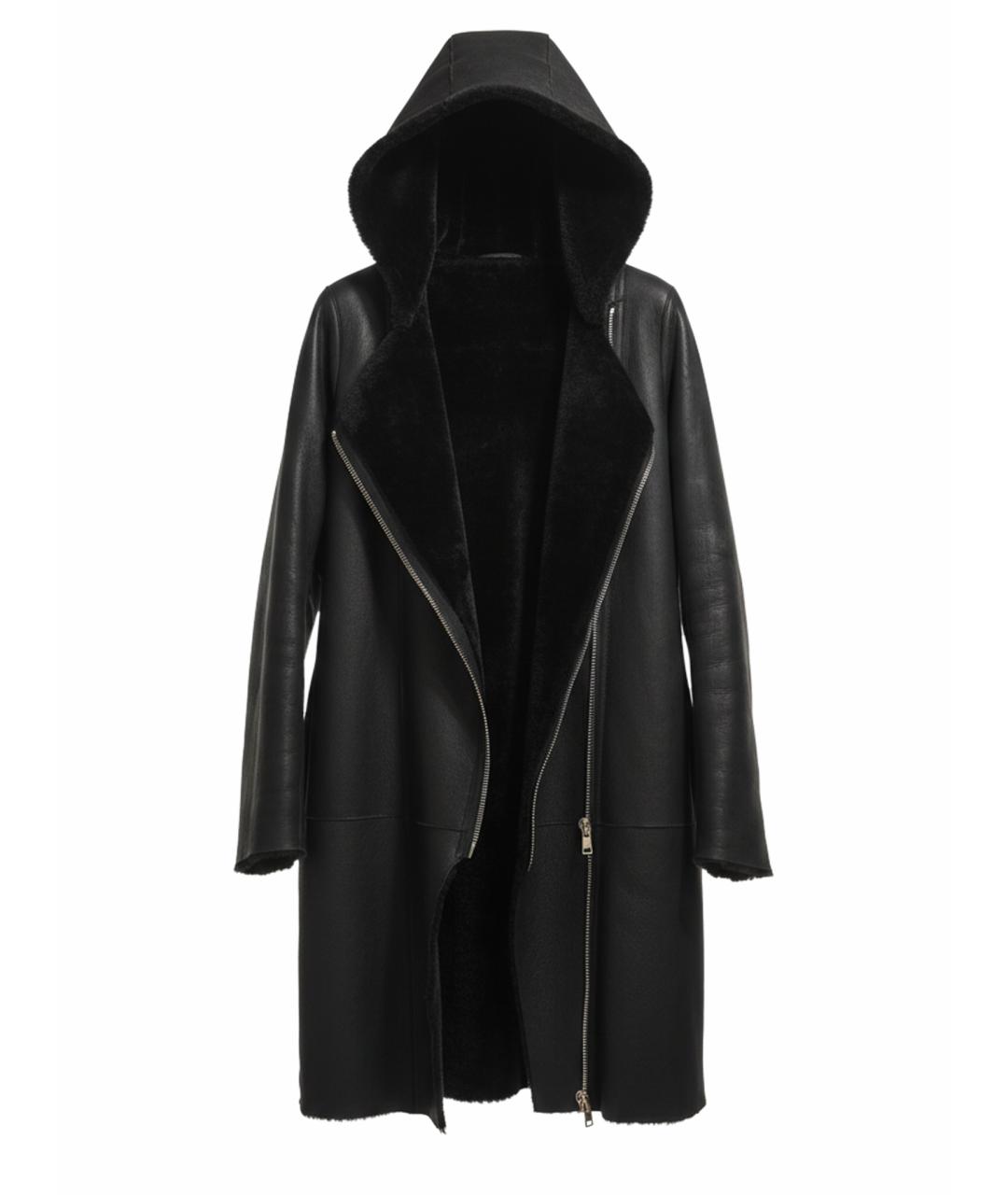 SANDRO Черная меховая дубленка, фото 1