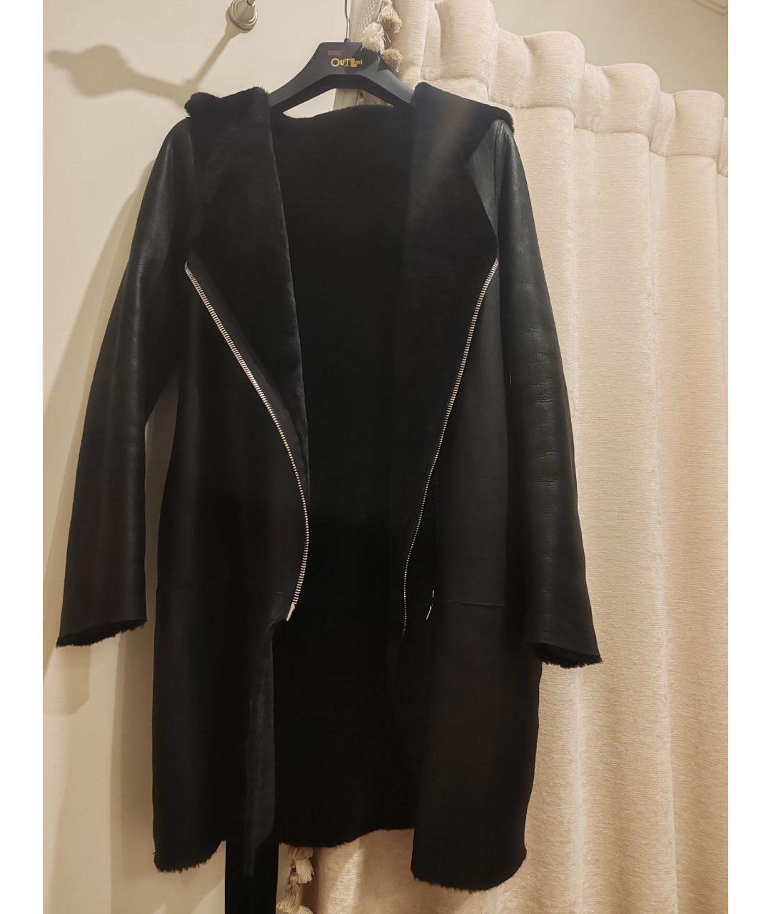 SANDRO Черная меховая дубленка, фото 5