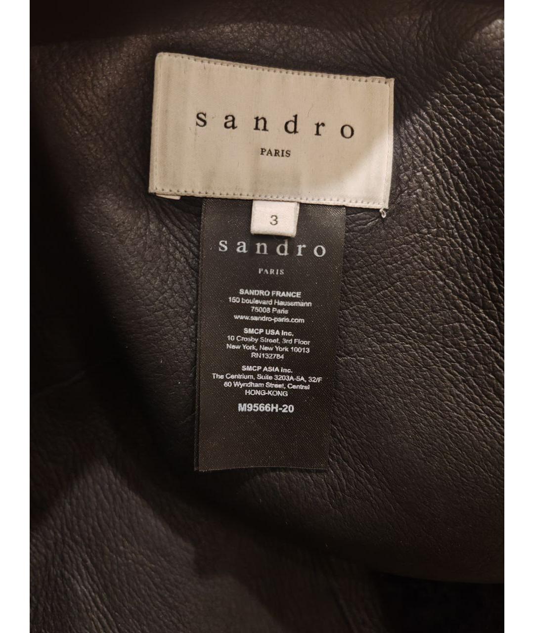 SANDRO Черная меховая дубленка, фото 4