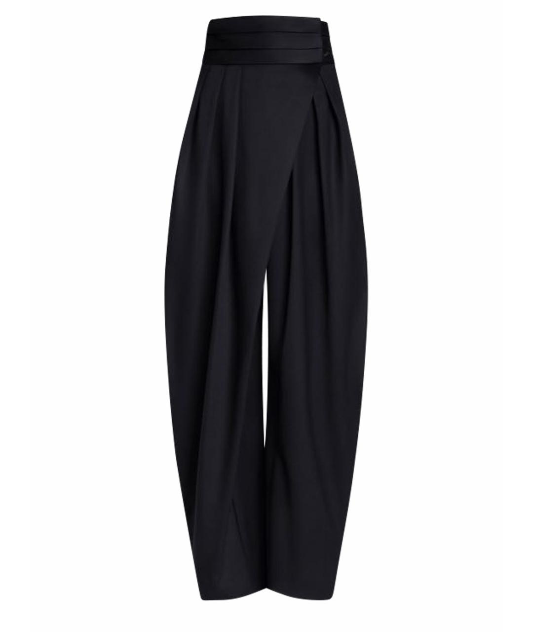 ALAIA Черные шерстяные брюки широкие, фото 1