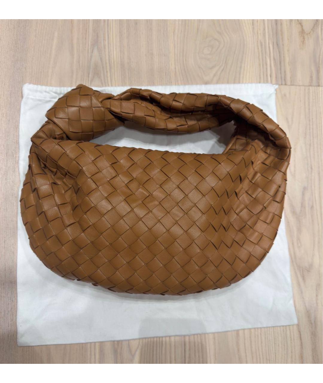 BOTTEGA VENETA Коричневая кожаная сумка с короткими ручками, фото 5