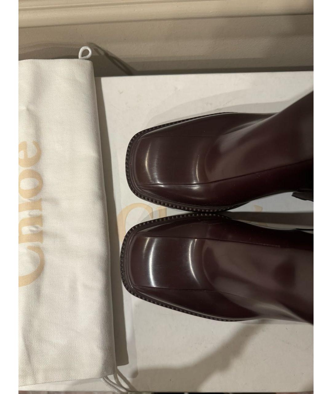 CHLOE Бордовые резиновые сапоги, фото 3