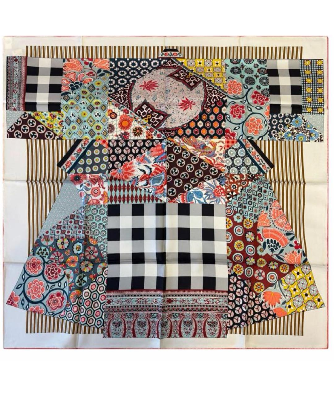 HERMES Мульти шелковый платок, фото 1