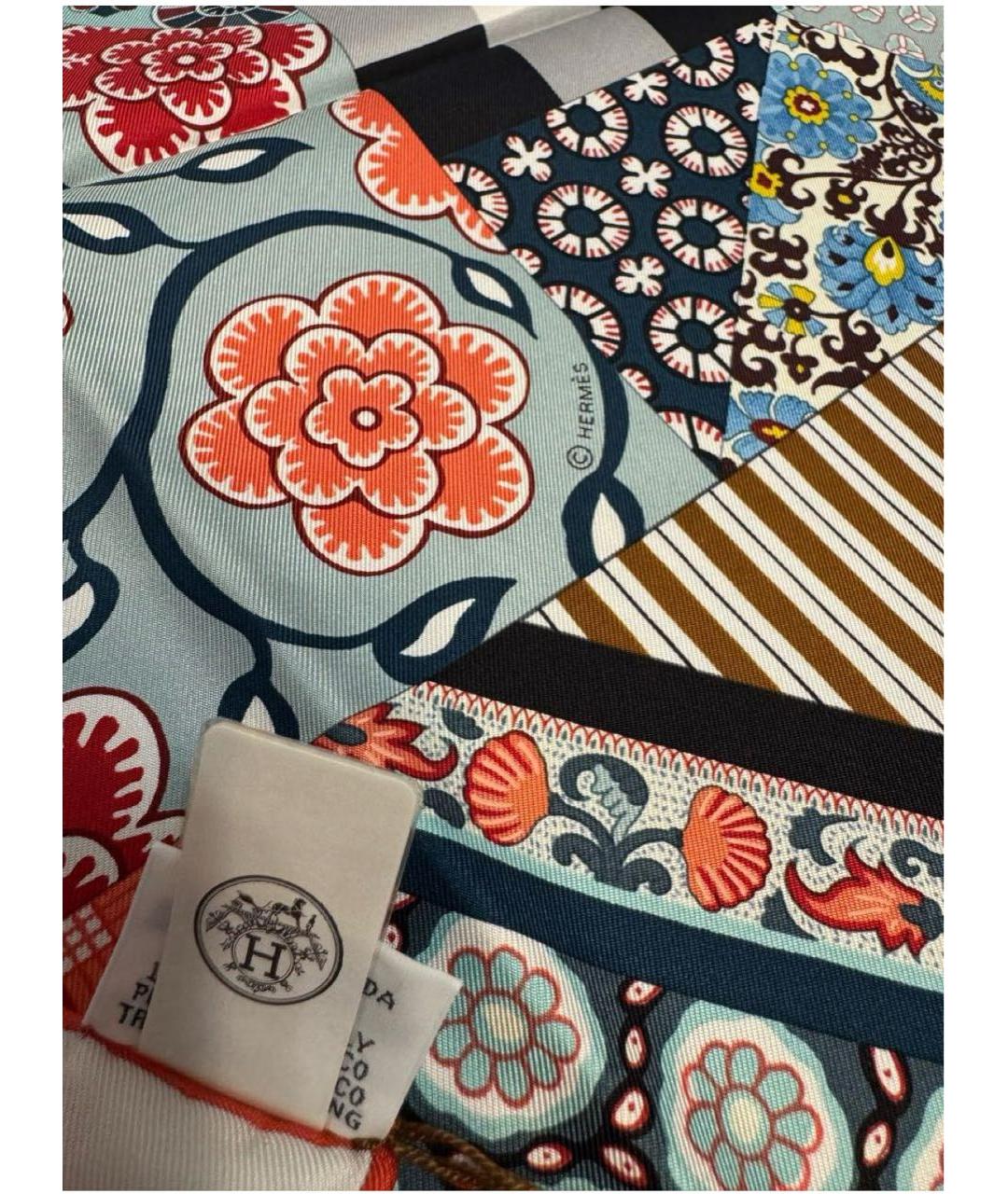 HERMES Мульти шелковый платок, фото 2
