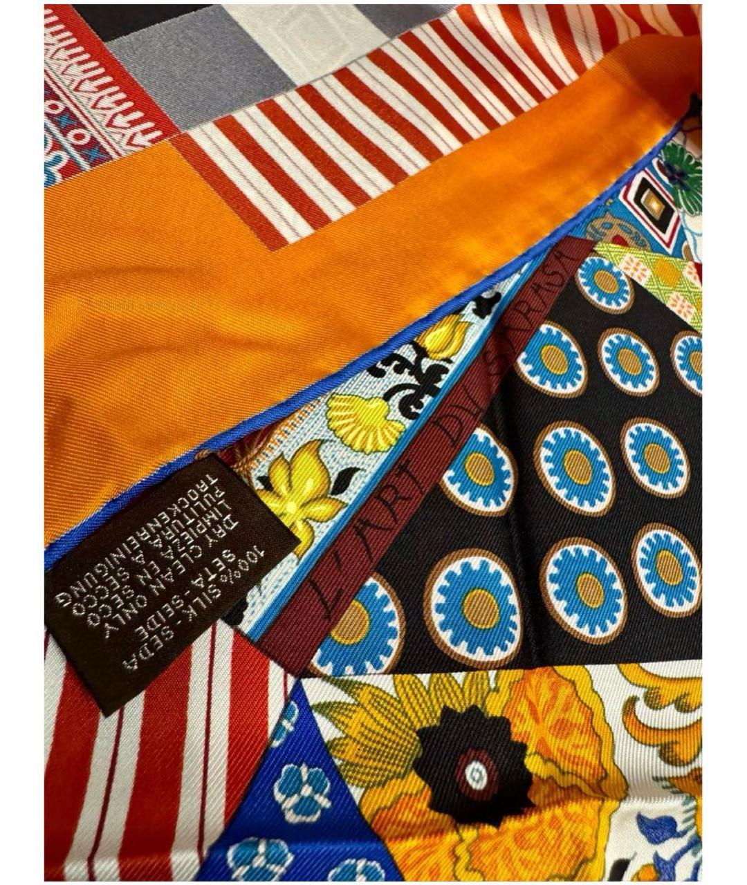 HERMES Мульти шелковый платок, фото 2