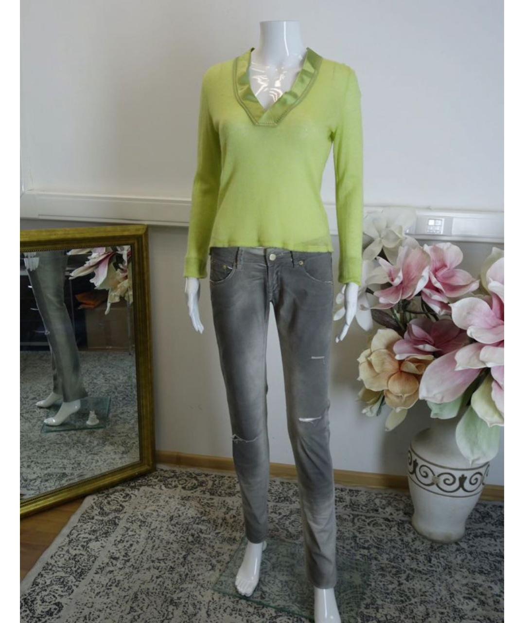 JO NO FUI Серые хлопко-эластановые брюки узкие, фото 5