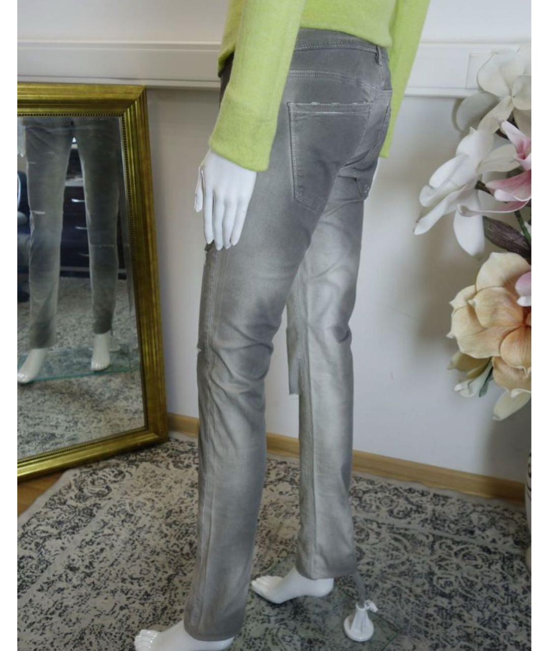 JO NO FUI Серые хлопко-эластановые брюки узкие, фото 8