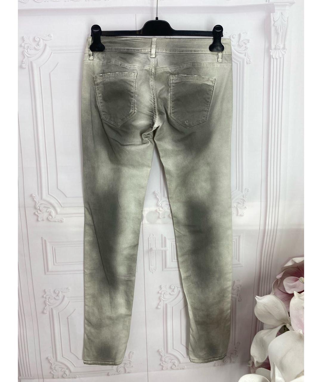 JO NO FUI Серые хлопко-эластановые брюки узкие, фото 2