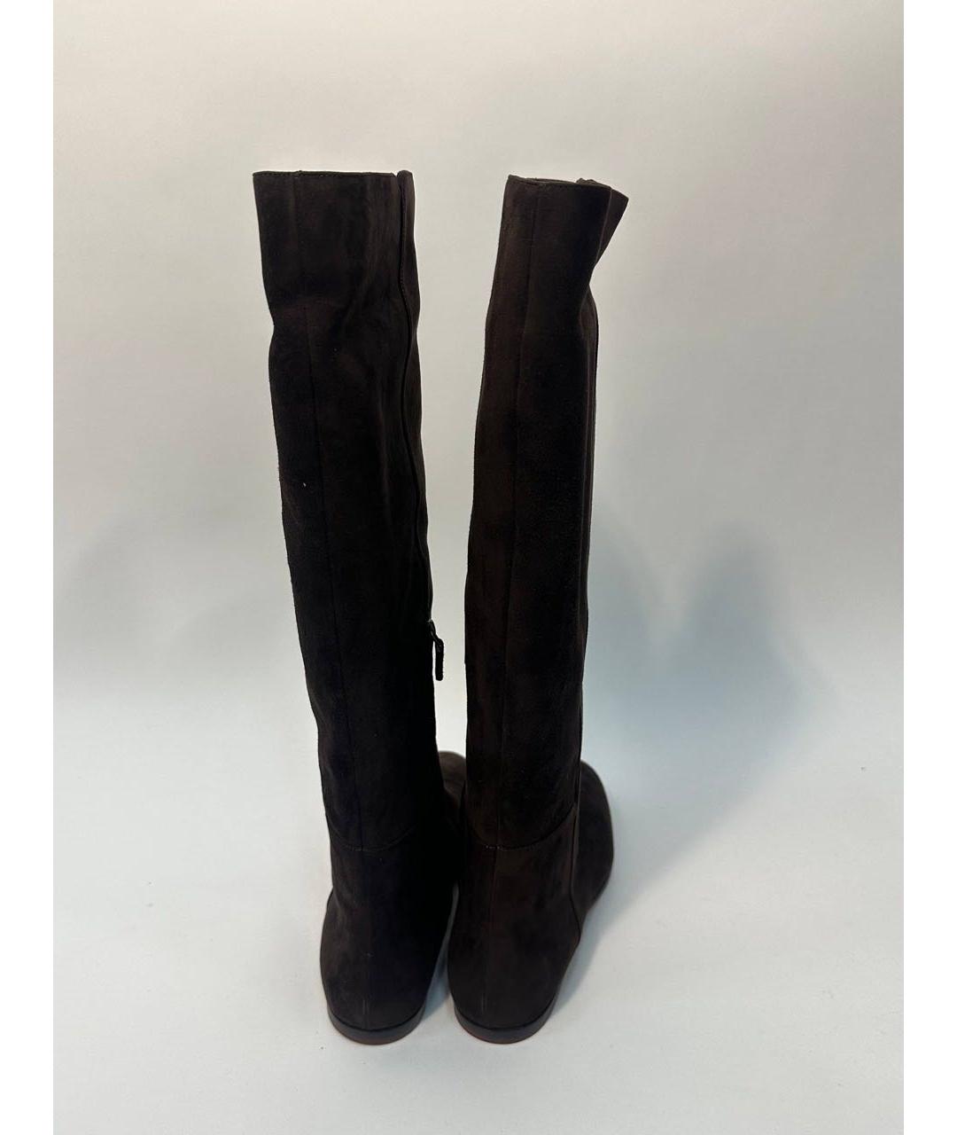 LORO PIANA Коричневые замшевые сапоги, фото 4