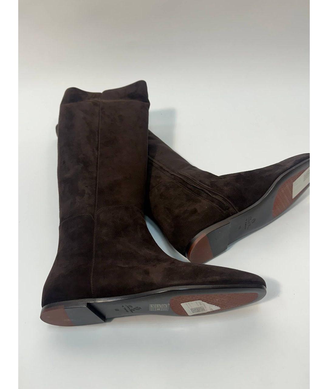 LORO PIANA Коричневые замшевые сапоги, фото 7