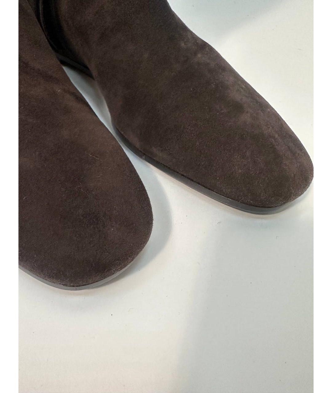 LORO PIANA Коричневые замшевые сапоги, фото 3