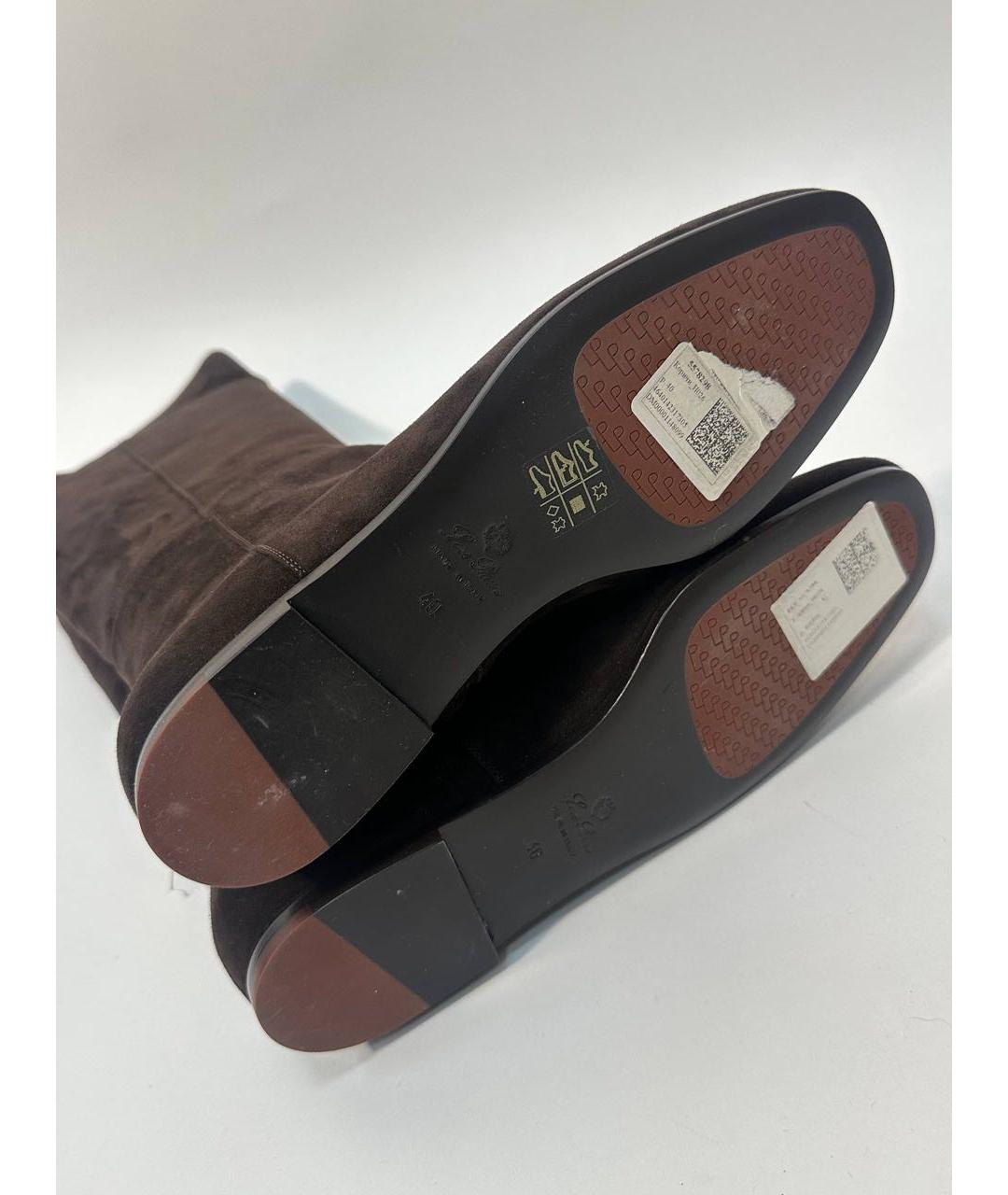 LORO PIANA Коричневые замшевые сапоги, фото 8