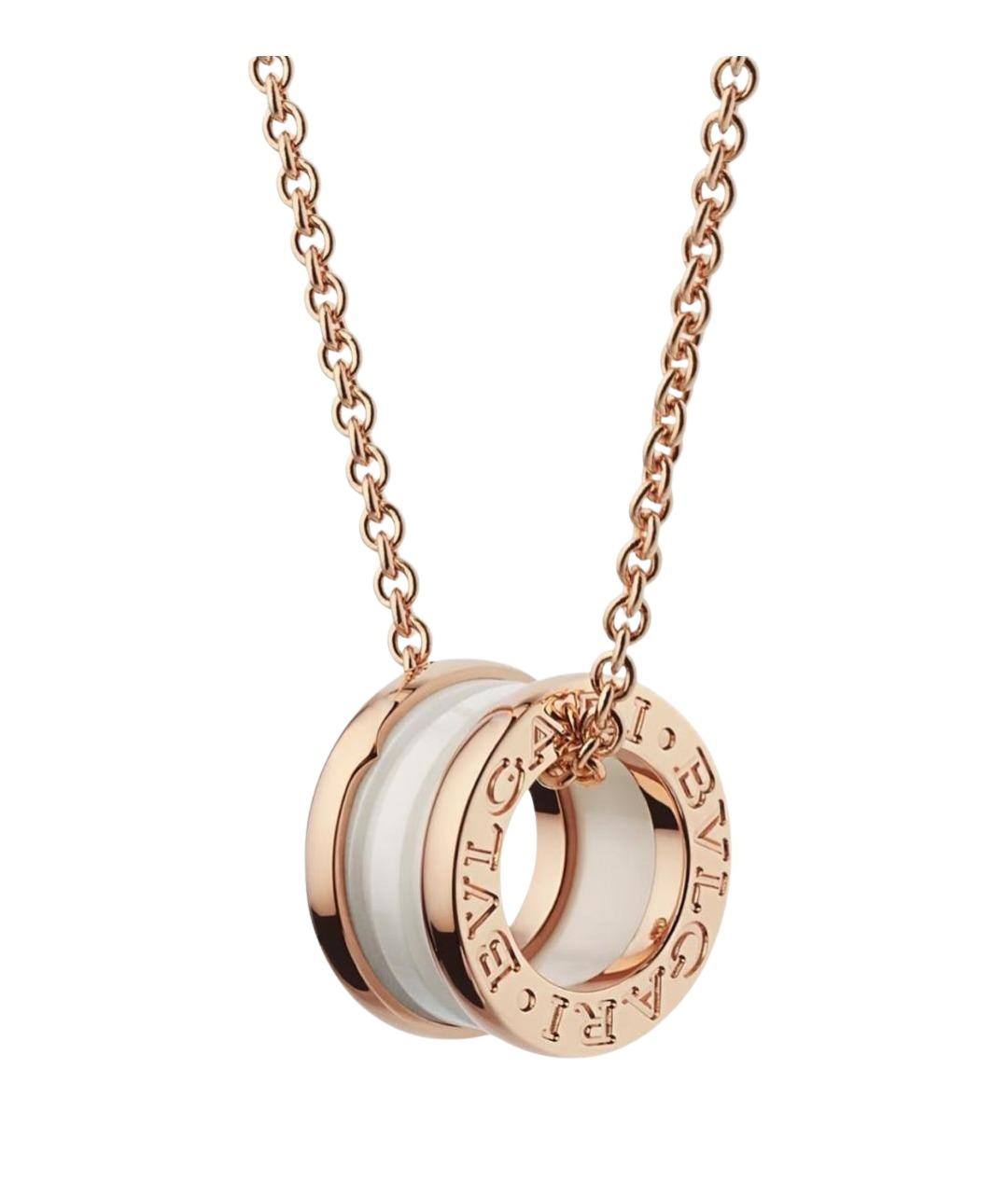 BVLGARI Белое колье из розового золота, фото 1
