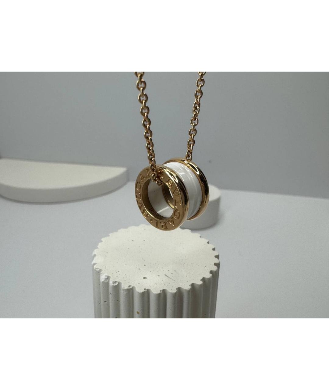 BVLGARI Белое колье из розового золота, фото 3