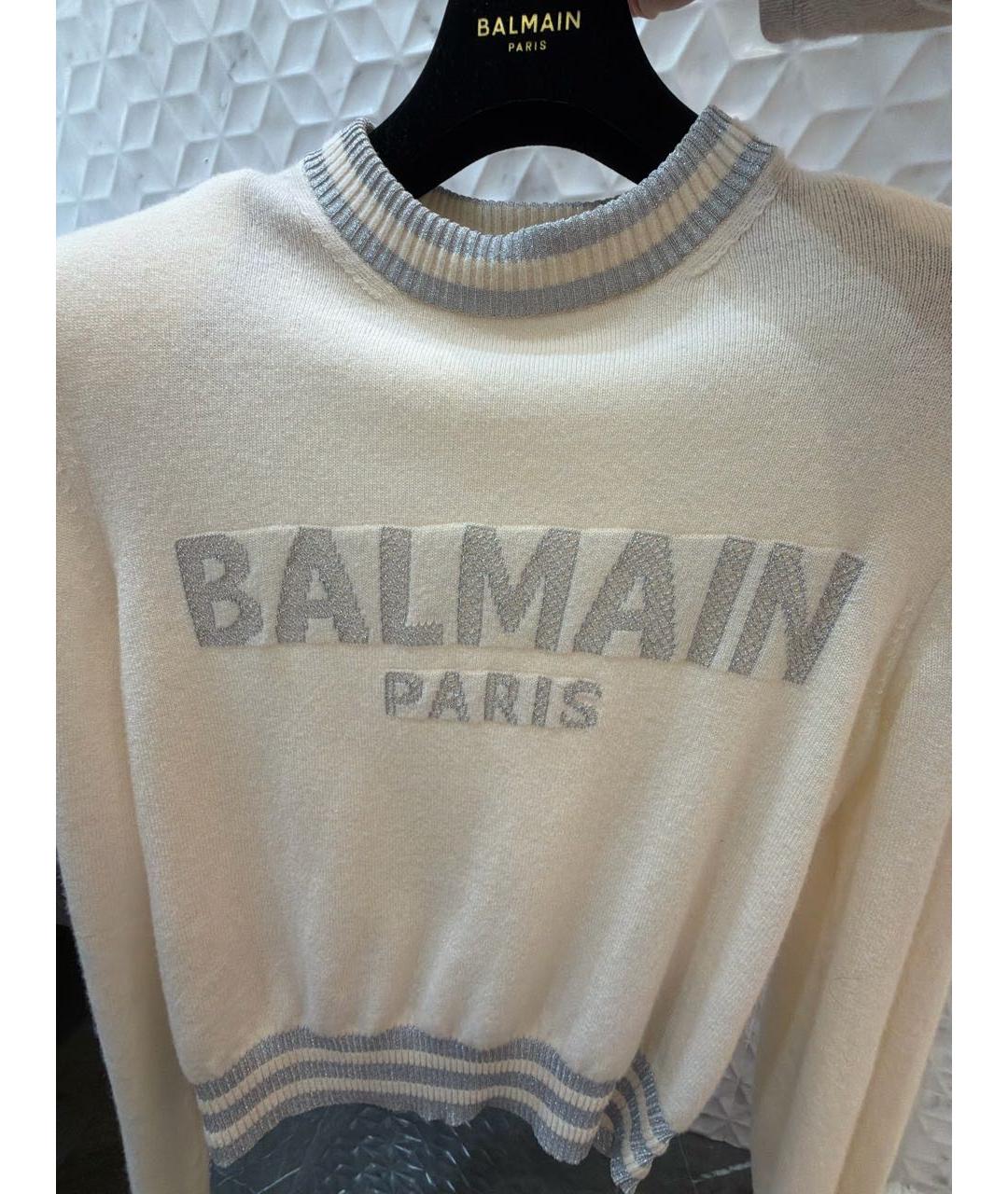 BALMAIN Белый кашемировый джемпер / свитер, фото 4