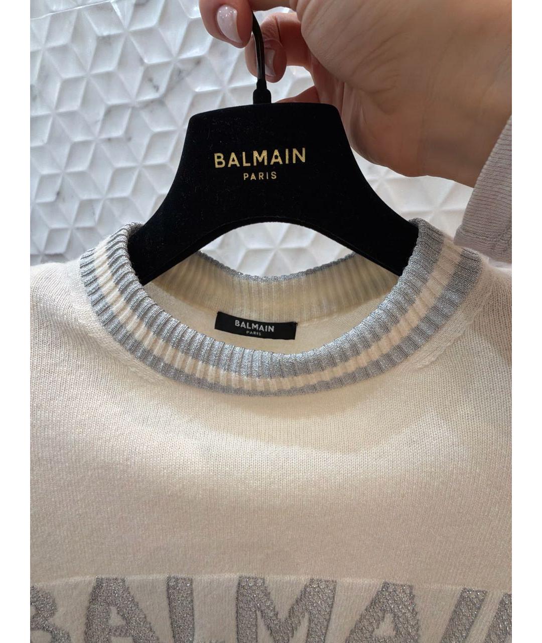 BALMAIN Белый кашемировый джемпер / свитер, фото 3