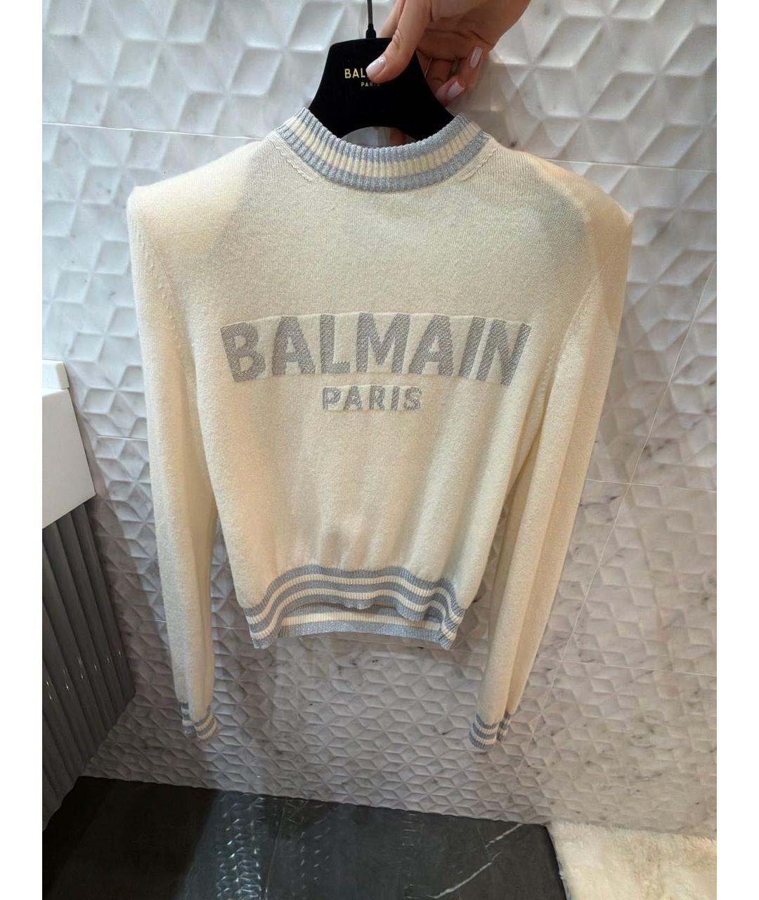 BALMAIN Белый кашемировый джемпер / свитер, фото 5