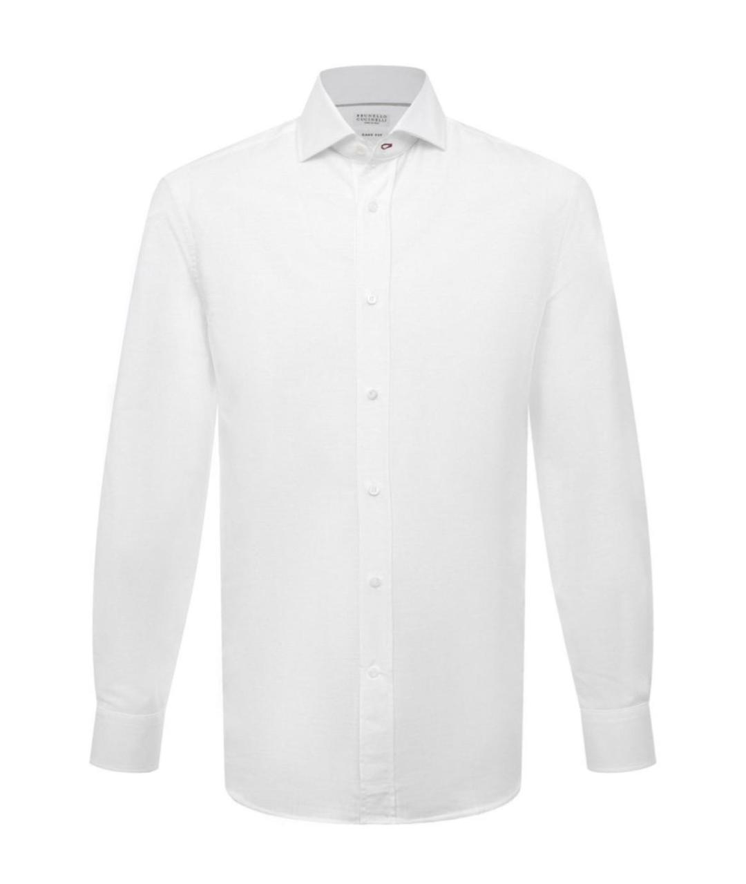 BRUNELLO CUCINELLI Белая хлопковая кэжуал рубашка, фото 1