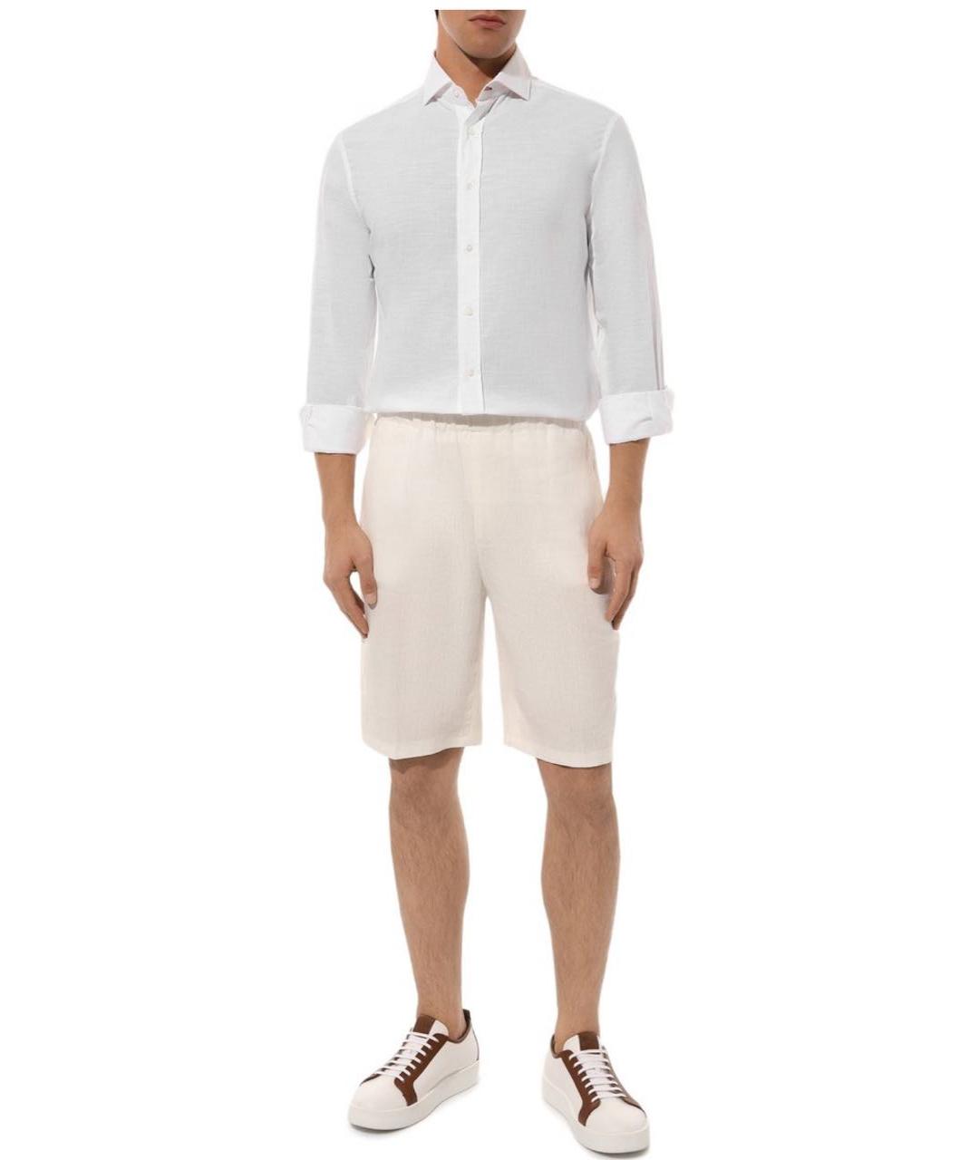 BRUNELLO CUCINELLI Белая хлопковая кэжуал рубашка, фото 5