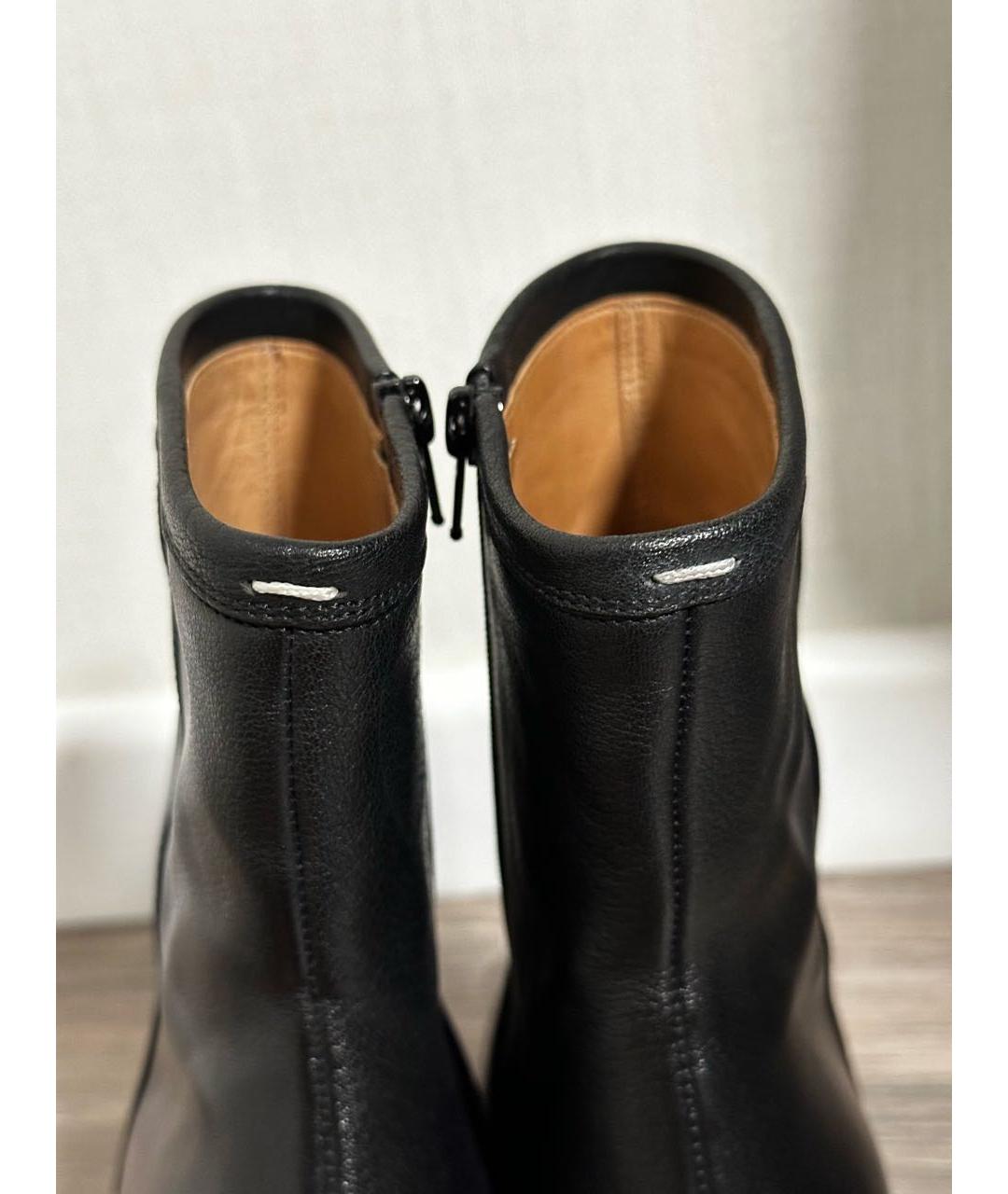 MAISON MARGIELA Черные кожаные ботильоны, фото 4