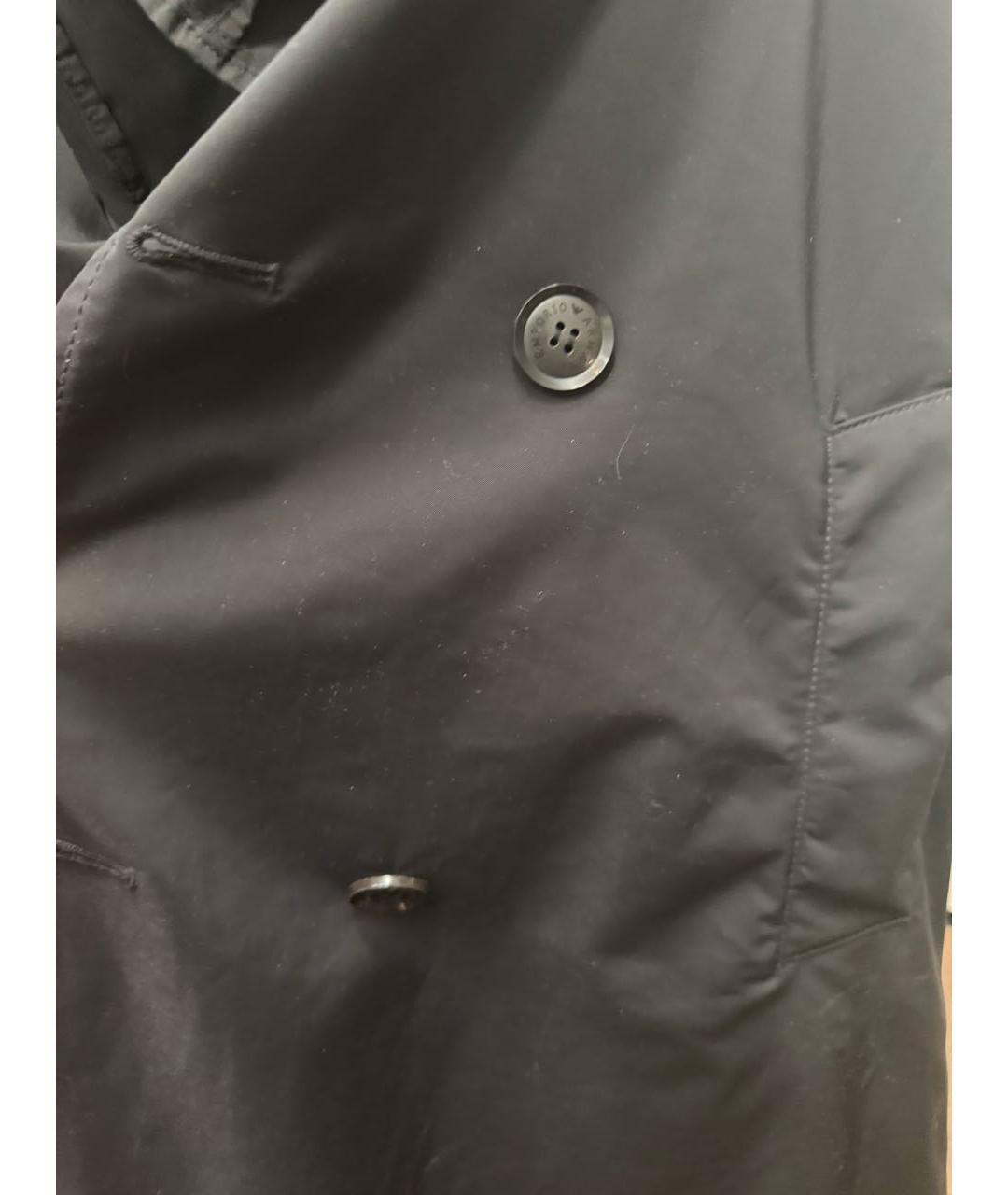 EMPORIO ARMANI Черный полиэстеровый тренч / плащ, фото 4