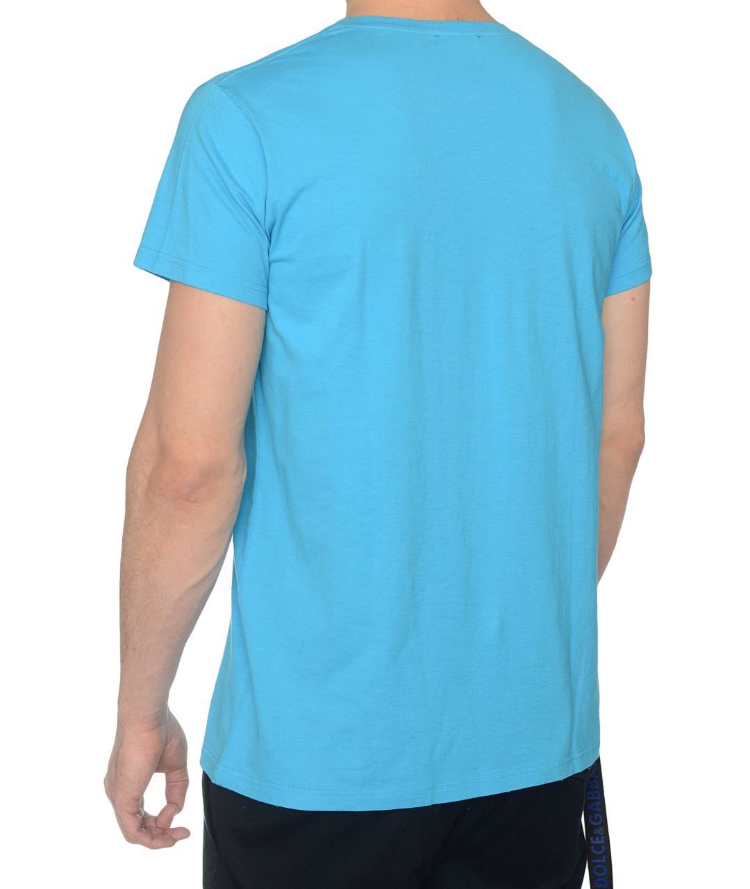 BALMAIN Голубая хлопковая футболка, фото 3