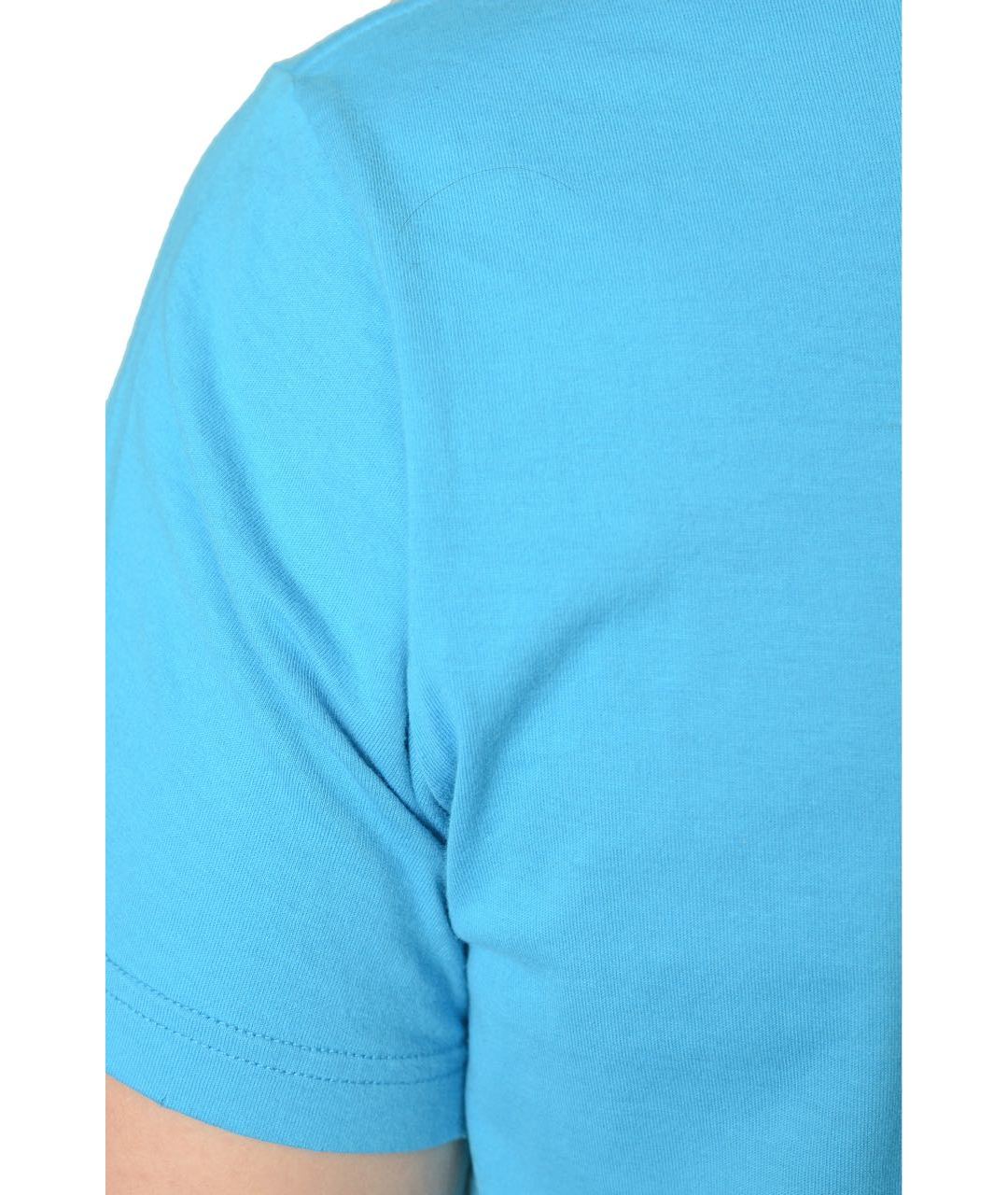BALMAIN Голубая хлопковая футболка, фото 4