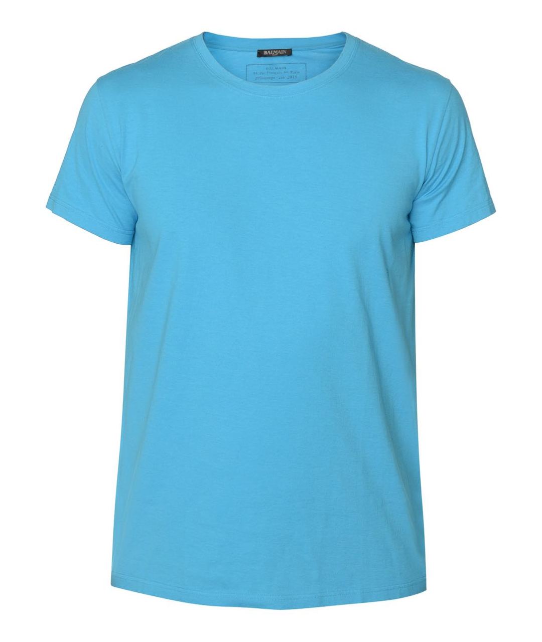 BALMAIN Голубая хлопковая футболка, фото 1