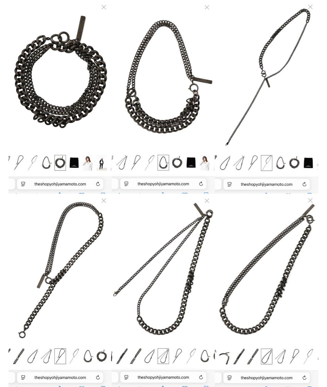YOHJI YAMAMOTO Черная латунная цепочка/подвеска, фото 5