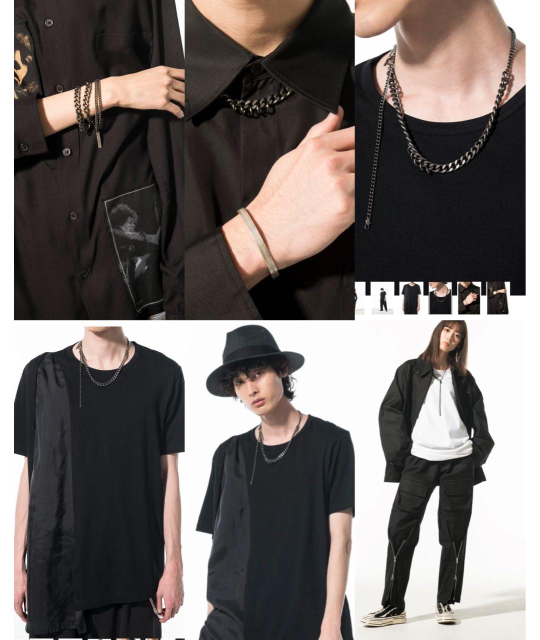 YOHJI YAMAMOTO Черная латунная цепочка/подвеска, фото 6