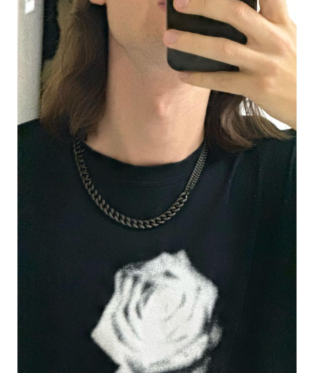 YOHJI YAMAMOTO Черная латунная цепочка/подвеска, фото 7