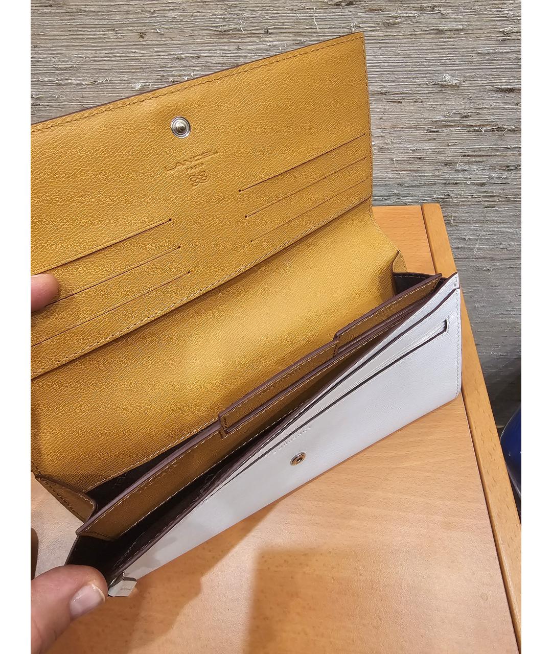 LANCEL Белый кожаный кошелек, фото 3