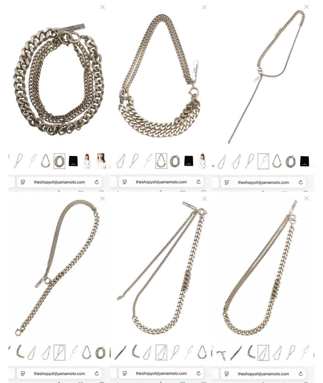 YOHJI YAMAMOTO Серебряная латунная цепочка/подвеска, фото 7