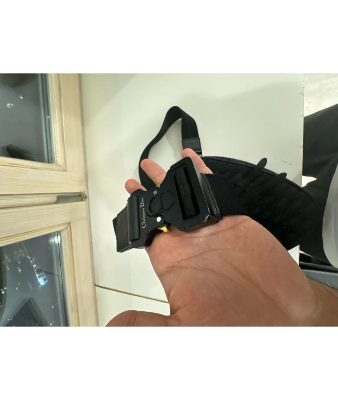 CHRISTIAN DIOR Черная тканевая сумка на плечо, фото 6