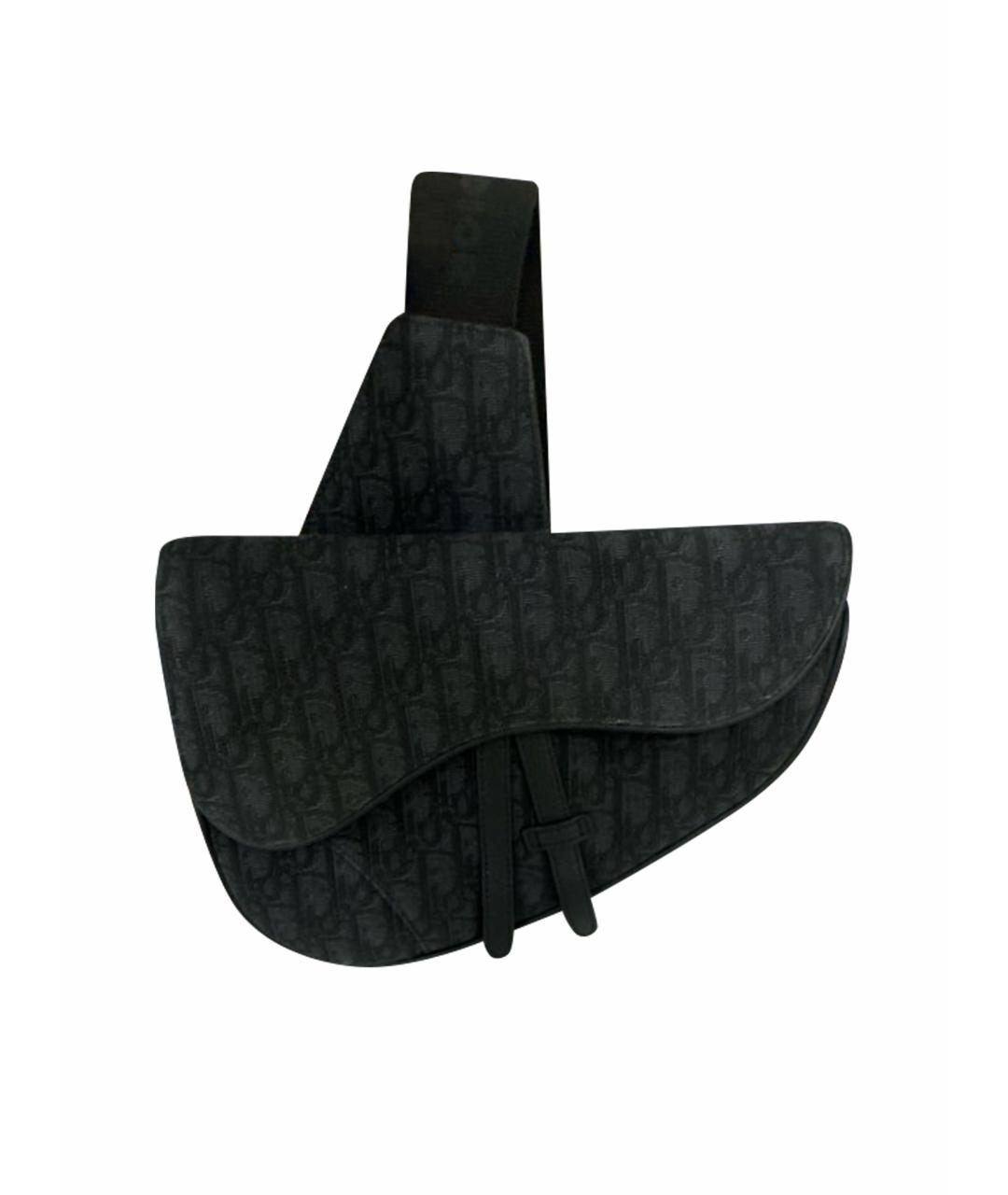 CHRISTIAN DIOR Черная тканевая сумка на плечо, фото 1