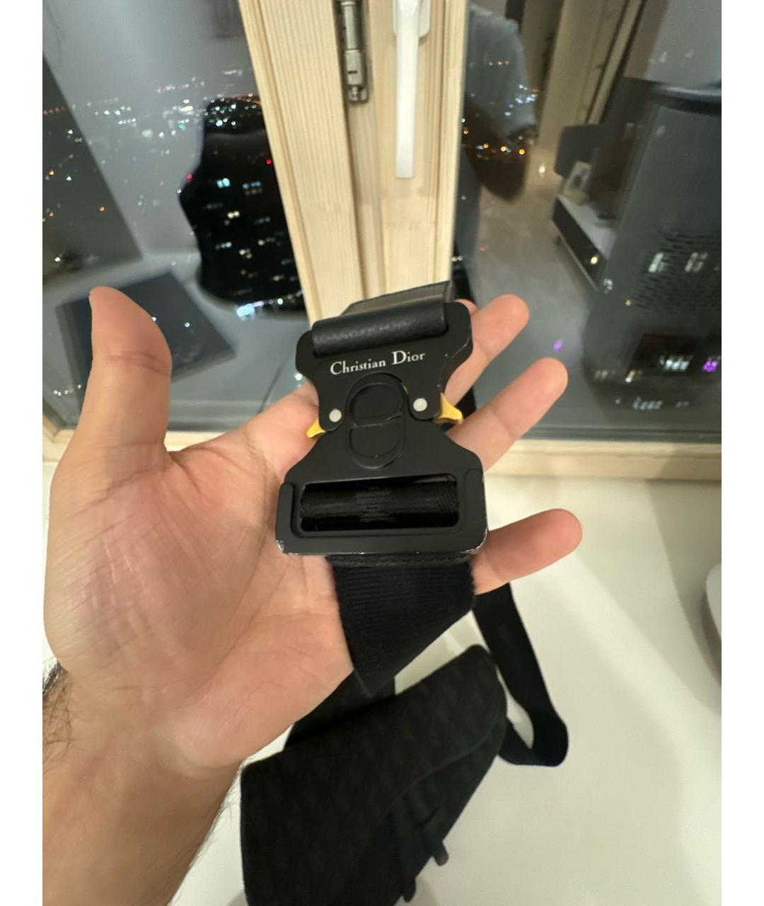 CHRISTIAN DIOR Черная тканевая сумка на плечо, фото 7