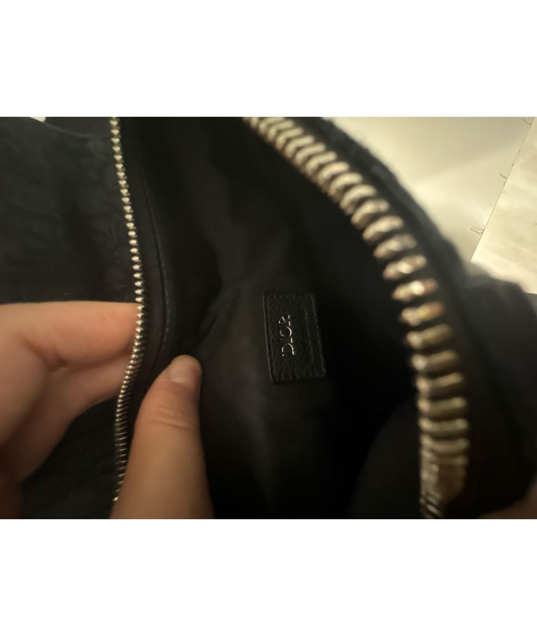 CHRISTIAN DIOR Черная тканевая сумка на плечо, фото 5