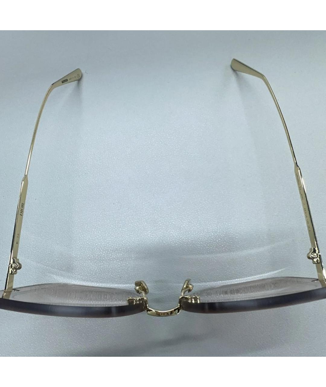 CHRISTIAN DIOR Бежевые металлические солнцезащитные очки, фото 6