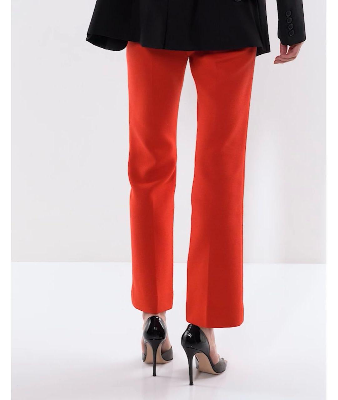 SAINT LAURENT Красные шерстяные прямые брюки, фото 4